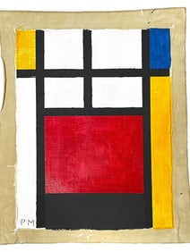 AFTER PIET MONDRIAN PAINTING ON CANVAS 24"