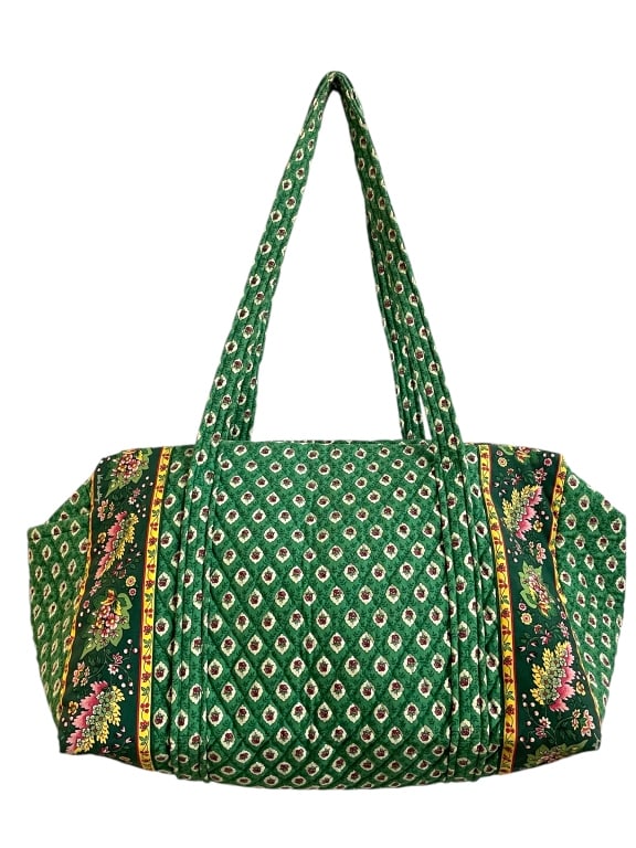 VINTAGE VERA BRADLEY GREEN FLORAL DUFFLE BAG (1 of 4)