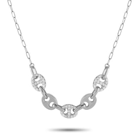 LB EXCLUSIVE 14K WHITE GOLD DIAMOND NECKLACE 6.7G