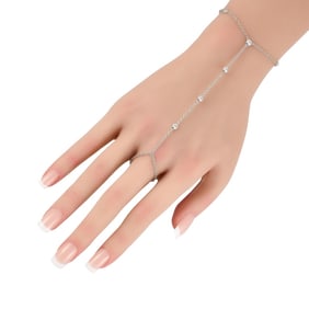 LB EXCLUSIVE 14K HANDCHAIN BRACELET W DIAMOND 3.6G