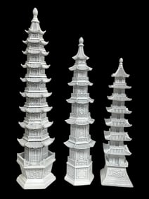 SET OF 3 TWO'S COMPANY PAGODAS 25"