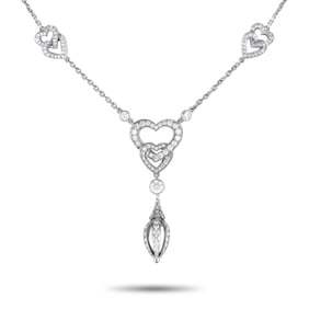 CARTIER 18K & DIAMOND HEART NECKLACE 10.9G 1.85CT