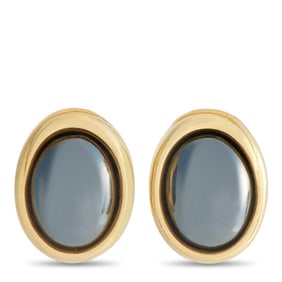 TIFFANY & CO.18K GOLD HEMATITE CLIP EARRINGS 20.3G