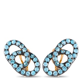 POMELLATO TANGO GOLD BLUE ZIRCON EARRINGS CLIP 15G