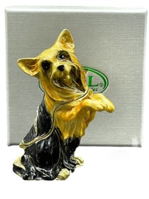 NEW! YORKIE DOG TRINKET BOX NIB