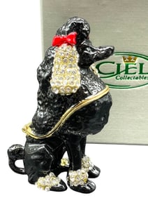 NEW! BLACK POODLE TRINKET BOX NIB