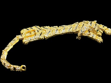 ARTICULATED TIGER SHOULDER BROOCH PIN