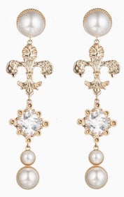 NIB EYECANDY LA FLUER DE LIS EARRINGS