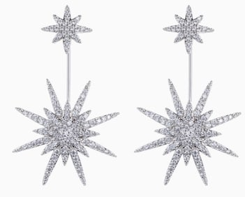 NIB EYECANDY LA NORTH STAR EARRINGS W/ DROP DESIGN
