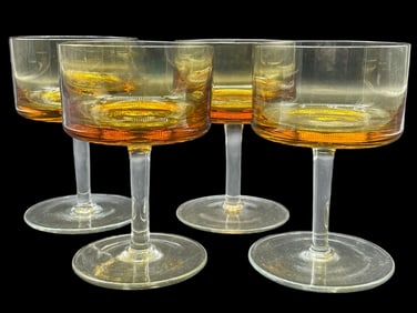 SET OF FOUR OMBRE ORANGE GLASSES