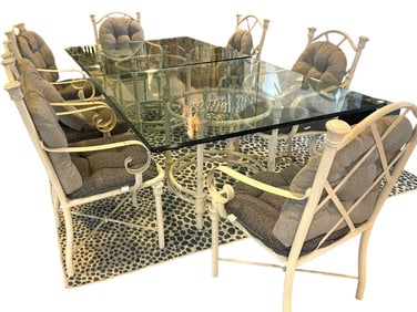 WOODARD STYLE OUTDOOR TABLE AND CHAIRS SET