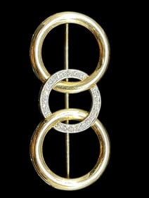 14K GP TIFFANY STYLE GP TRI RING BROOCH PIN
