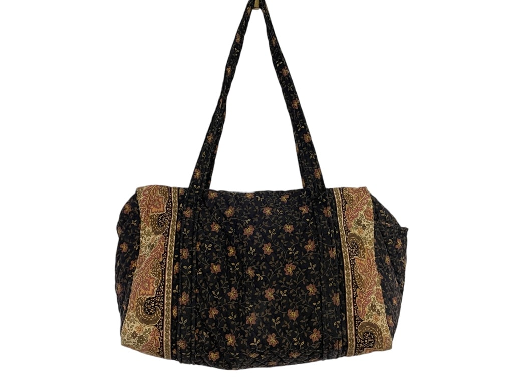 VINTAGE VERA BRADLEY BLACK FLORAL DUFFLE BAG (1 of 4)