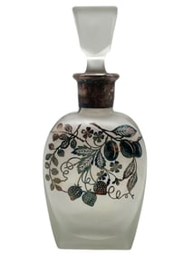 VINTAGE STERLING OVERLAY GLASS DECANTER
