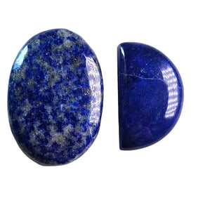 74.20 CT CABOCHON LAPIS LAZULI GEMSTONES LOT OF 2