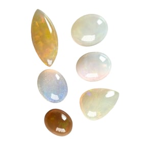 10.20 CT WHITE FIRE OPAL GEMSTONES LOT OF 6 PCS