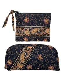VINTAGE VERA BRADLEY BLACK POUCH & GLASSES CASE