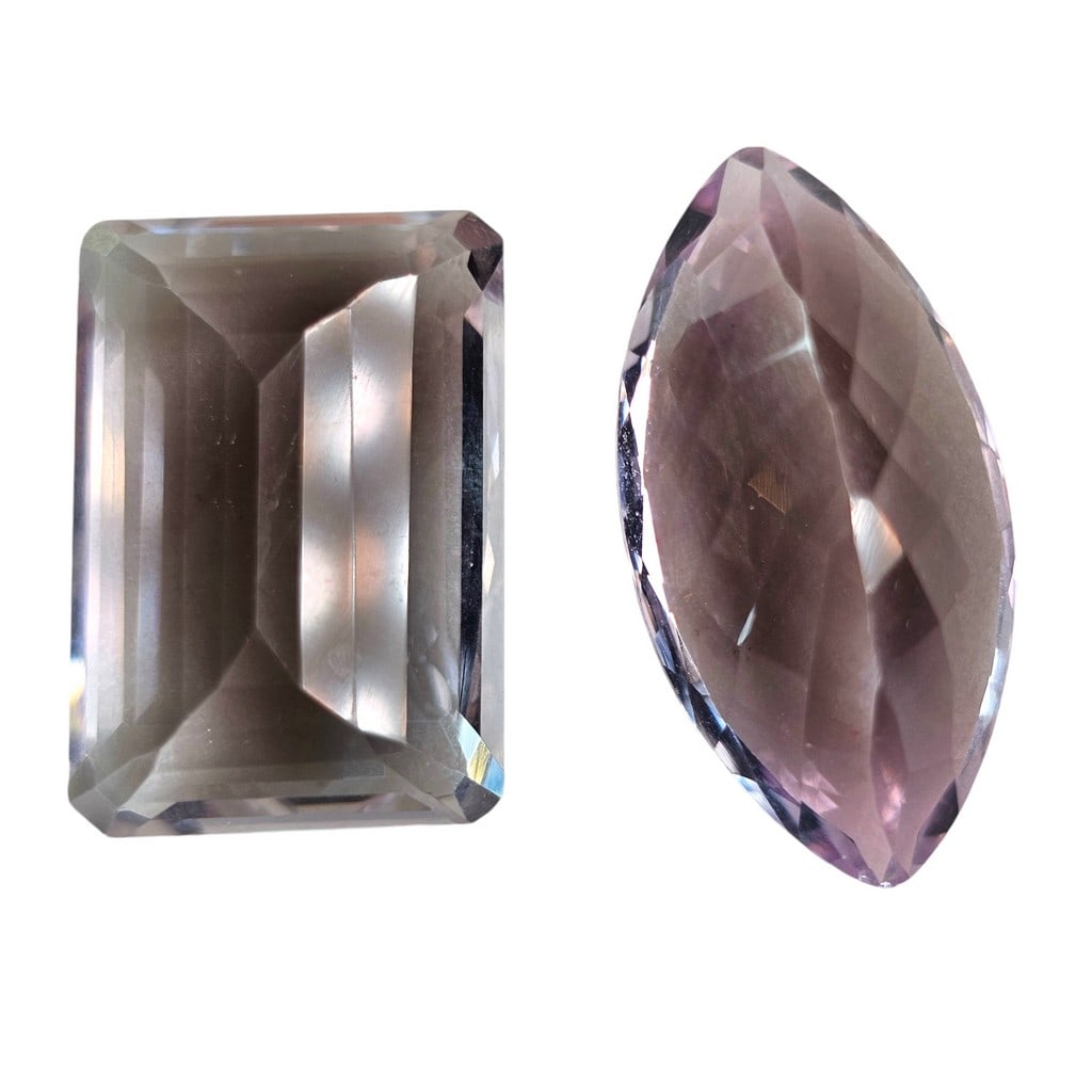 32.30 CT FACETED ROSE QUARTZ GEMSTONES LOT OF 2 (1 of 3)