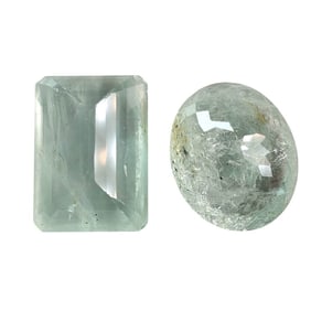 83 CT FACETED AQUAMARINE GEMSTONES LOT OF 2