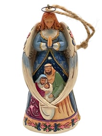 JIM SHORE WINGS AROUND HOLY FAMILY ANGEL ORNAMENT