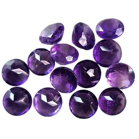 17.40 CT FACETED AMETHYST GEMSTONES LOT OF 14