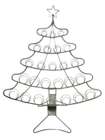 CHRISTMAS TREE CARD HOLDER DISPLAY SILVER