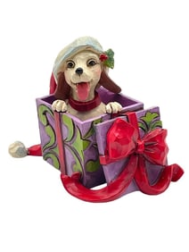 JIM SHORE DOG IN BOX ORNAMENT