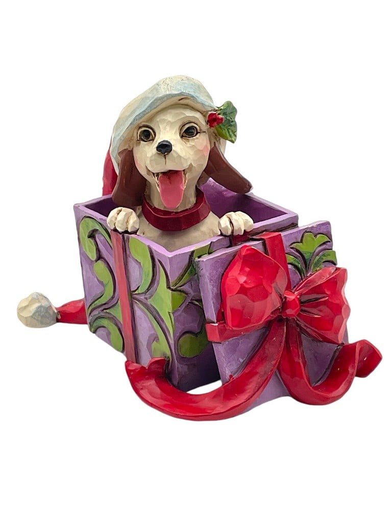 JIM SHORE DOG IN BOX ORNAMENT (1 of 5)