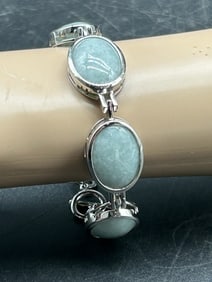 STERLING SILVER & LARAMAR BRACELET