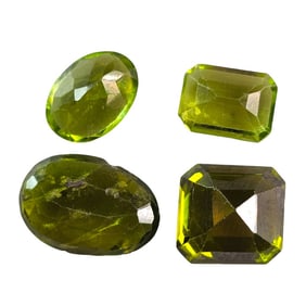 12 CT  FACETED PERIDOT GEMSTONES LOT OF 4