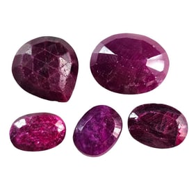 24.50 CT FACETED COLOUR ENHANCED RUBY GEMSTONE LOT