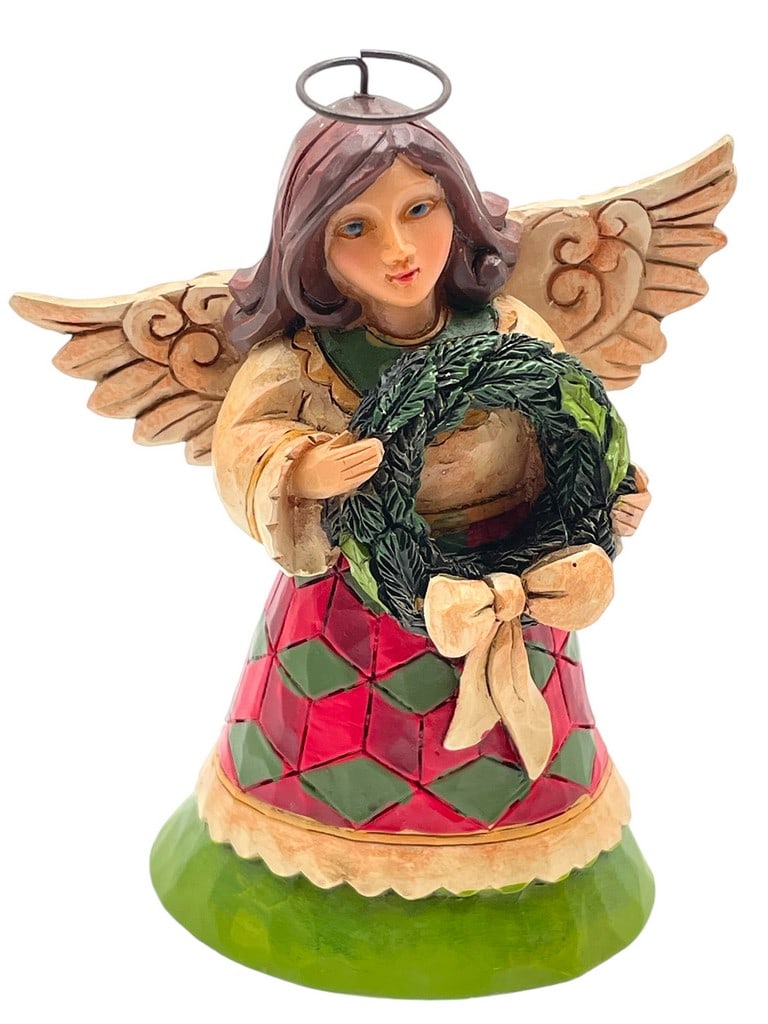 JIM SHORE ANGEL HOLDING WREATH FIGURINE (1 of 5)
