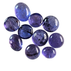 9.50 CT CABOCHON TANZANITE GEMSTONES LOT OF 10