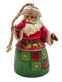 JIM SHORE SIGNED SANTA WITH CARDINAL ORNAMENT