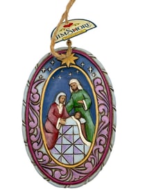 JIM SHORE OVAL NATIVITY SCENE ORNAMENT