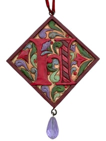 JIM SHORE MONOGRAM 'H' ORNAMENT