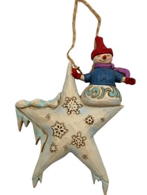 JIM SHORE SNOWMAN ON STAR ORNAMENT