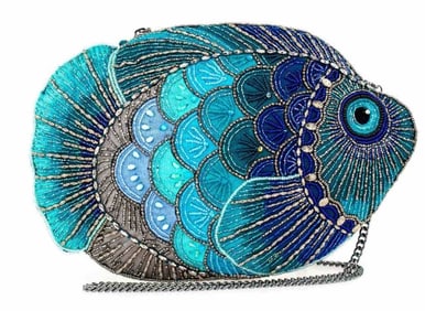 NEW! MARY FRANCES GONE FISHING CROSSBODY HANDBAG
