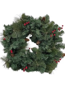 NEW!  23" PRE LIT CHRISTMAS HOLIDAY WREATH