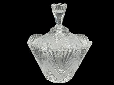 VINTAGE CUT CRYSTAL DECO STYLE CANISTER