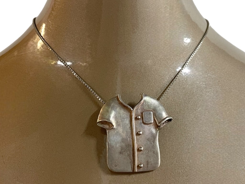 STERLING SHIRT PENDANT NECKLACE 26.45G (1 of 6)