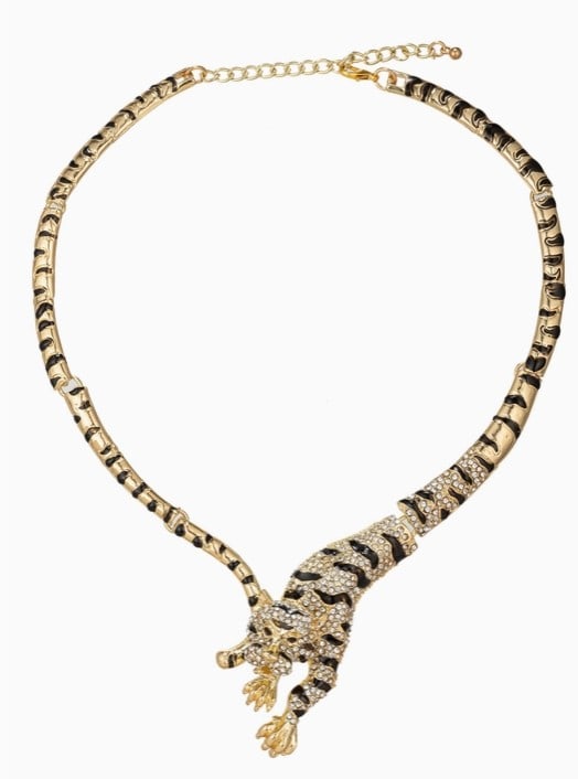 NEW! EYE CANDY JUMPING LEOPARD COLLAR NECKLACE (1 of 3)