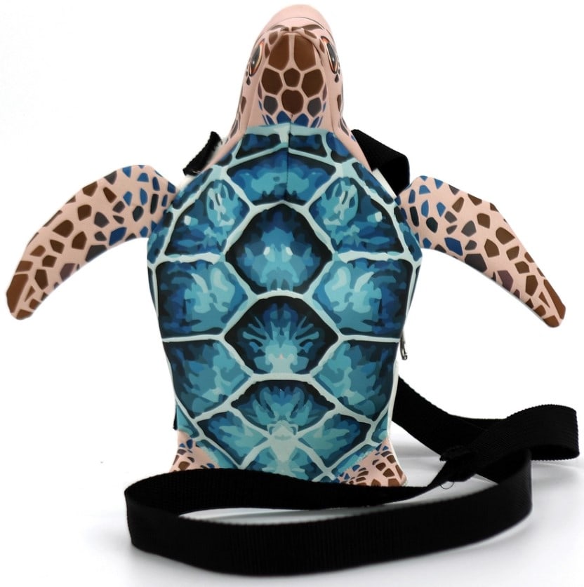 NEW  BLUE SEA TURTLE CROSSBODY BACKPACK (1 of 3)