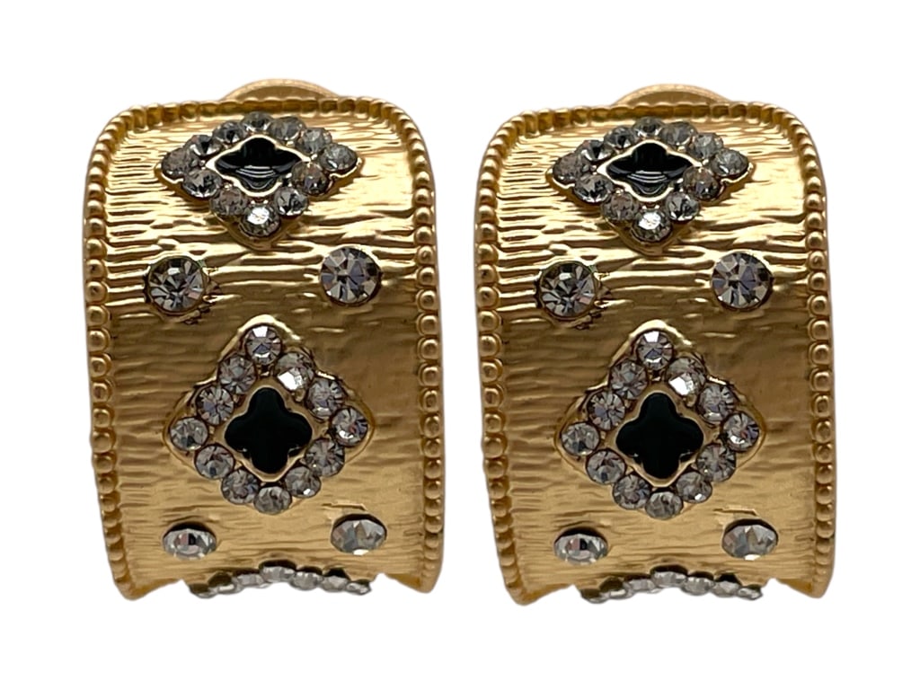 NEW! ELEGANT STATEMENT EARRINGS WITH RHINESTONES (1 of 3)