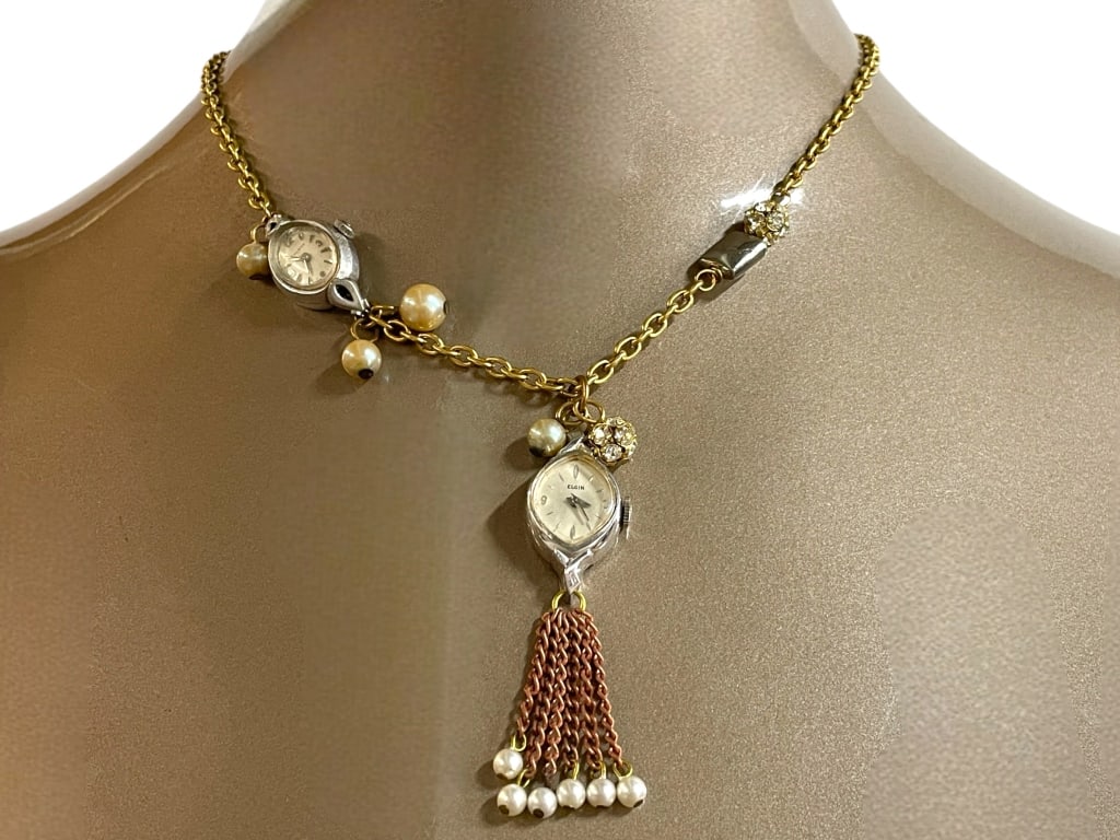 LENORA DAME DOUBLE CLOCK NECKLACE NWT $95: - ***Please note that due to limited storage space, all items must be picked up within 14 days of the auction's conclusion or they will be considered abandoned. To arrange a pickup, please provide 48 