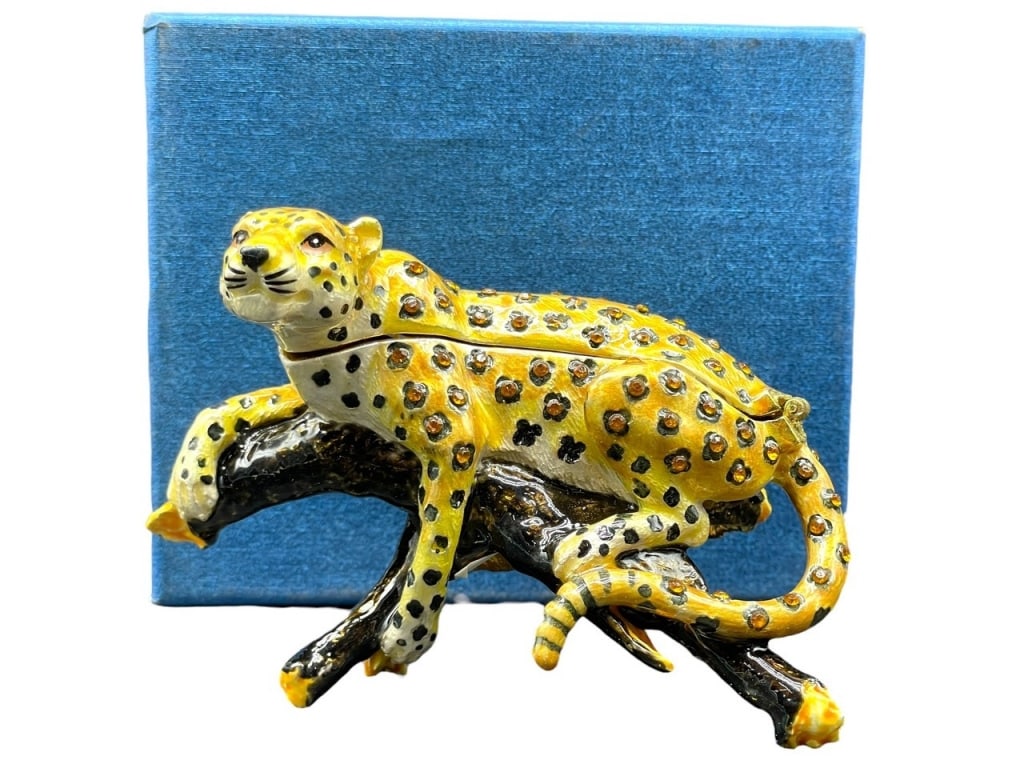NEW! STRONGWATER STYLE JEWELED LEOPARD TRINKET BOX (1 of 5)