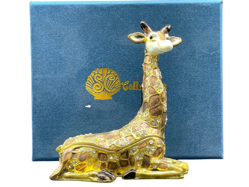 NEW!! JEWELED ENAMEL GIRAFFE TRINKET BOX (1 of 5)