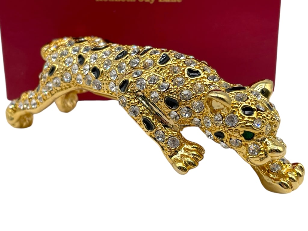 VINTAGE LEOPARD RHINESTONE BROOCH (1 of 5)