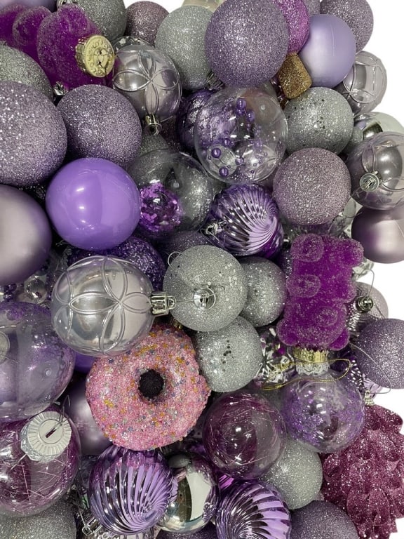 LARGE ASSORTMENT OF PURPLE PINK SUGAR ORNAMENTS (1 of 8)