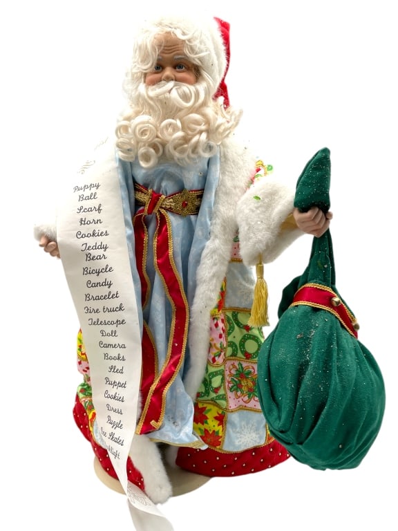 SANTA WITH WISHLIST AND PRESENTS FIGURINE 25": SANTA WITH WISHLIST AND PRESENTS FIGURINE 25" -VERY GOOD CONDITION -APPROX 25" TALL -JA 120224 ***Please note that due to limited storage space, all items must be picked up within 14 days of the aucti